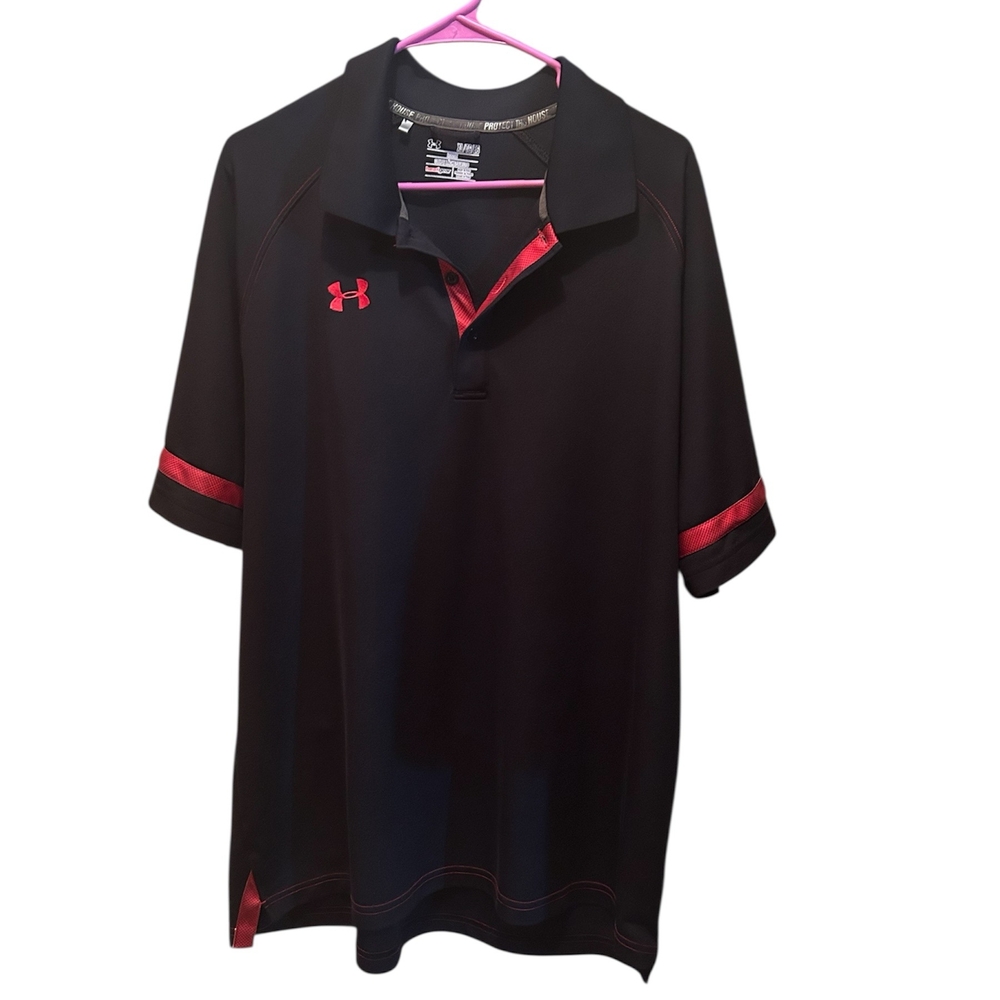 Under Armour Black Polo with Red Accents